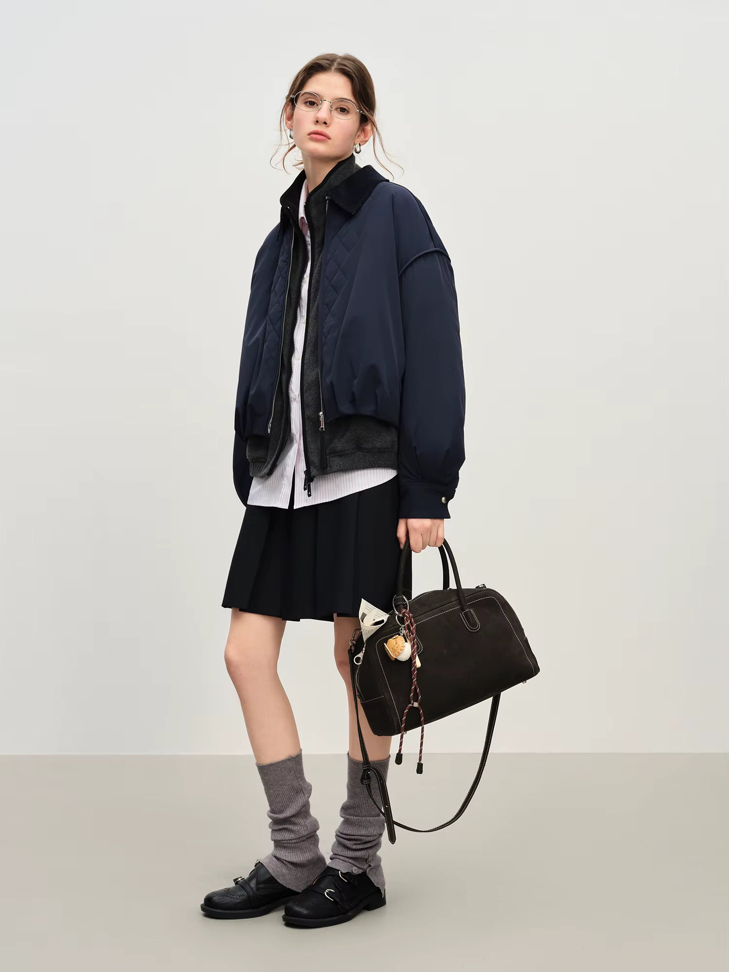 Barn Style Lightweight Padded Jacket Women's 2025 Winter Vintage Academic Plaid Panel Short Coat Retro College Outerwear