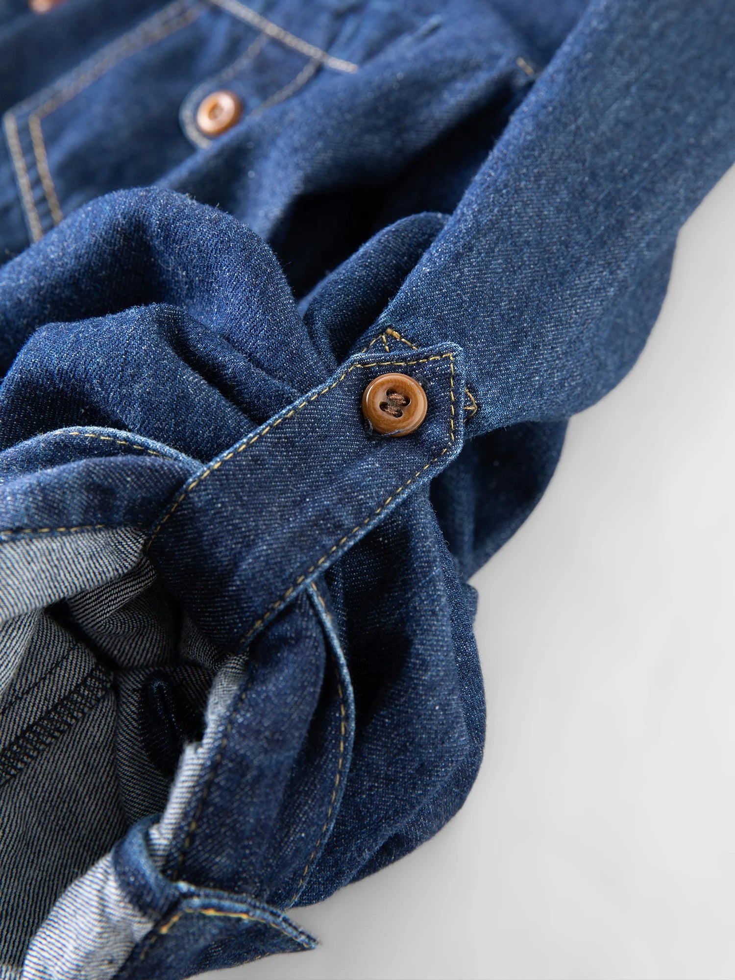 DUSHU Autumn 2025 Women's Denim Dress - Elegant Bouffant Hem Flowy Maxi Dress Casual Daily Wear Empire Waist