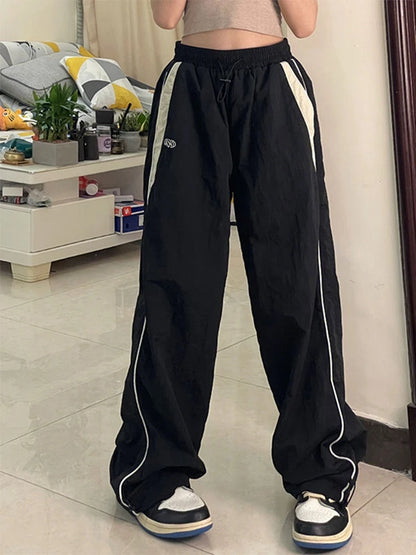 Y2k Wide Leg Cargo Pants Women Casual Loose Drawstring Trousers Streetwear Hip Hop Sweatpants 2024 Female Vintage Baggy Joggers