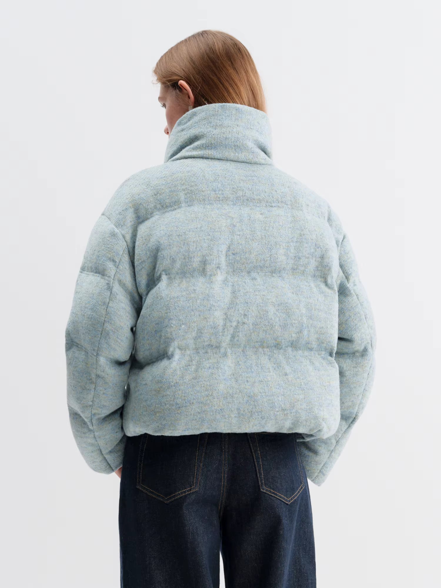 Short Knit Fabric Down Jacket Women Stylish Design Winter Outerwear 2025 Autumn Winter New Arrival Collection Down Coats