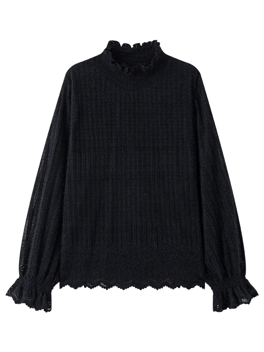 &nbsp;Gentle Bottoming T-shirt Women 2025 Autumn and Winter Wear Pullovers Wear Fairy Lace Top Loose All-match Elegant Ladies