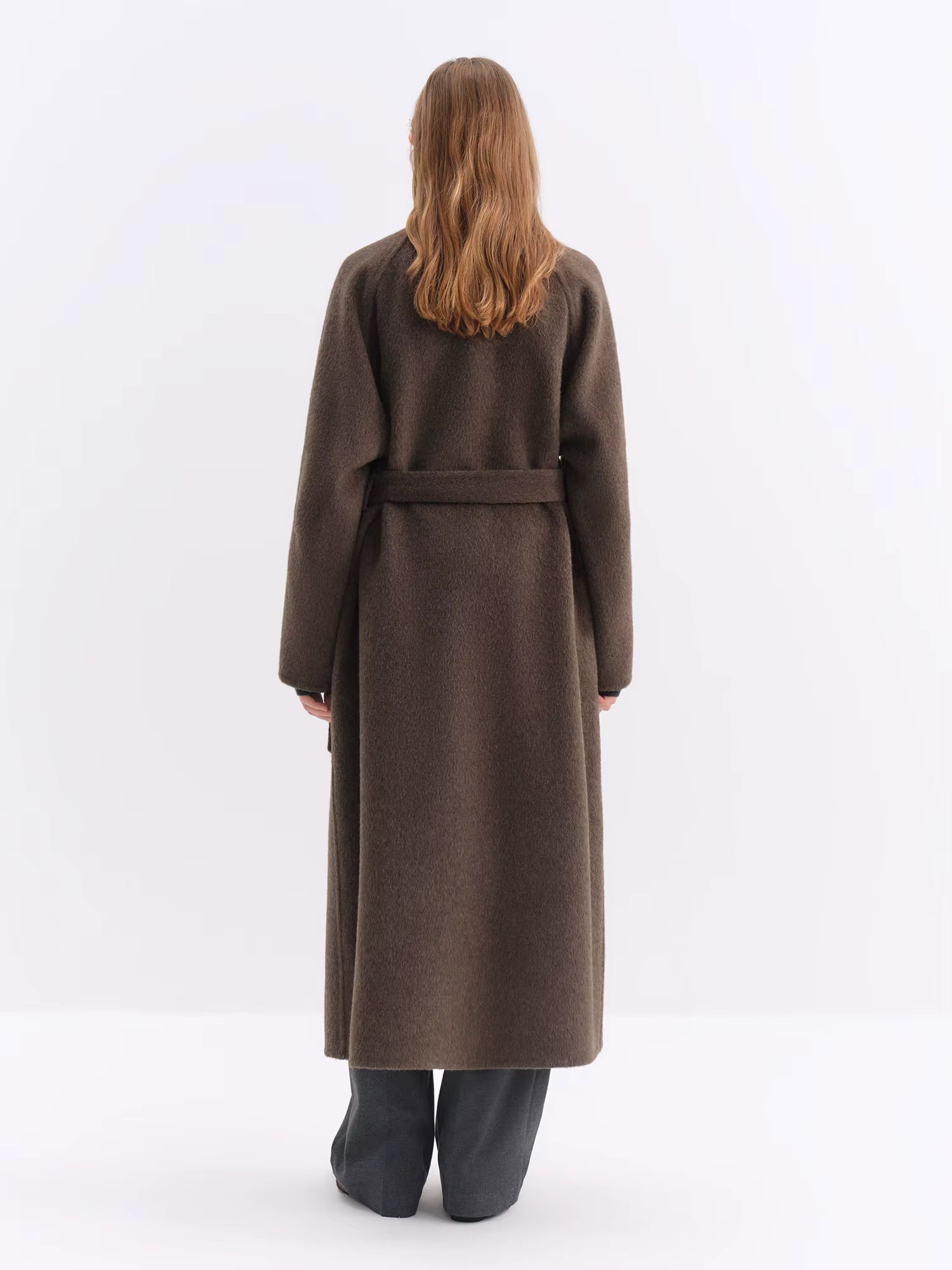 Minimalist Standing Collar Straight Cut Yak Wool Double-Faced Cashmere Coat Winter 2025 New Arrival Versatile Outerwear