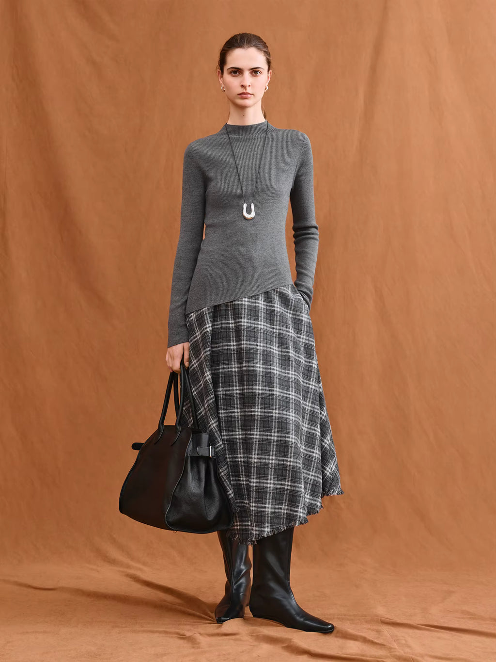 Women's Asymmetric Hem High Neck Wool Sweater 2025 Winter New Thermal Knit Top Slim Fit Casual Warm Pullover