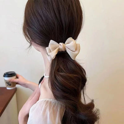 New Elegant Bow Pill Head Grip Clip Korean Temperament Hair Clip Female Ponytail Braid Clip Fashion Headdress