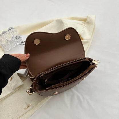 Small Leather Saddle Armpit Bags for Women Summer Chain Shoulder Crossbody Bag Ladies Vintage Underarm Handbags Woman bolsa