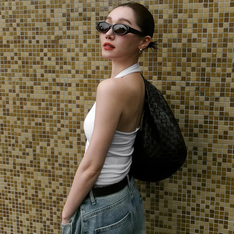 Casual Simple Halter Neck Sleeveless Top
