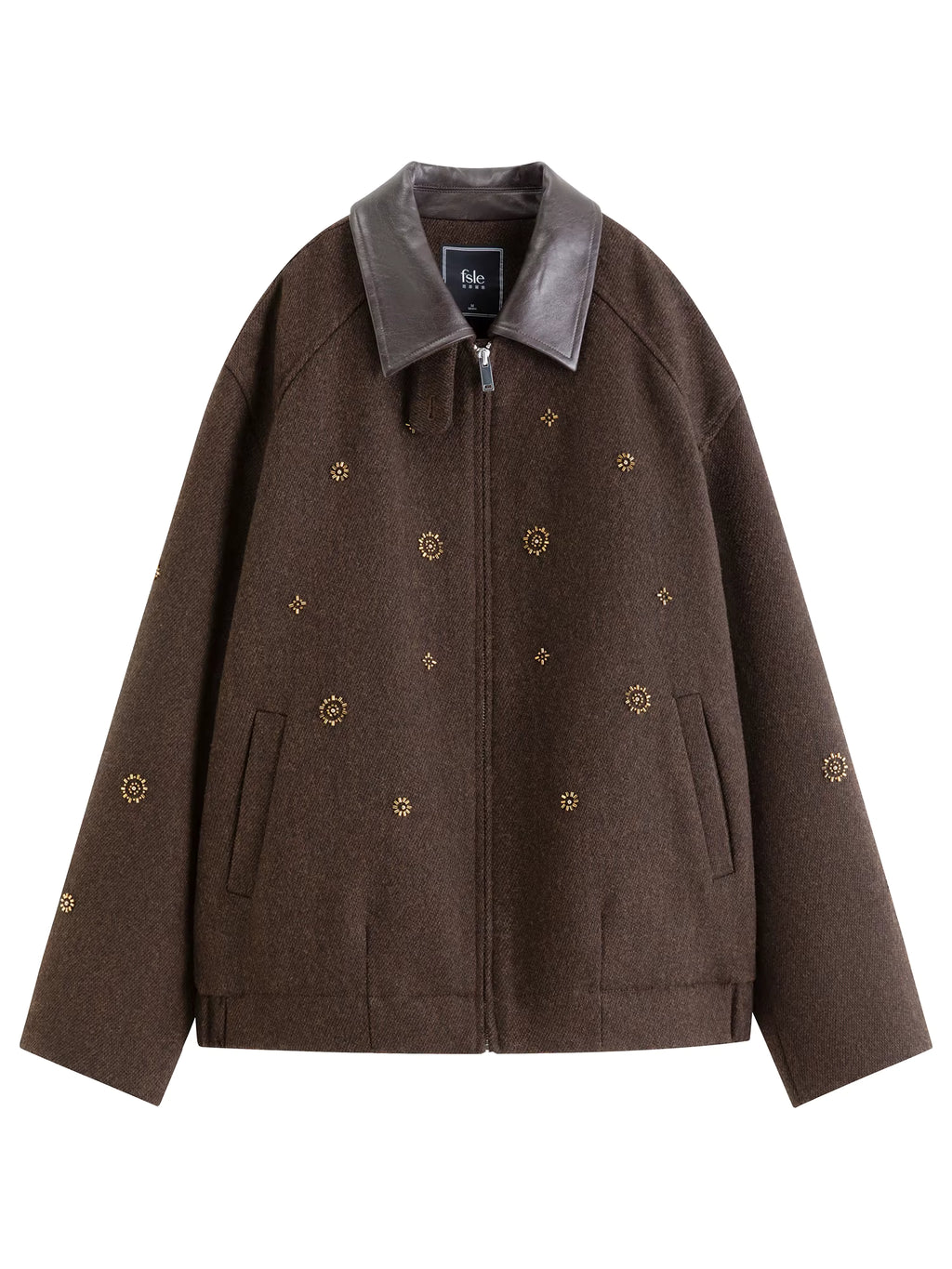 【Premium Series】Wool Embroidery Patchwork Tweed Coat Women 2025 Winter New Jacket Turn Down Collar