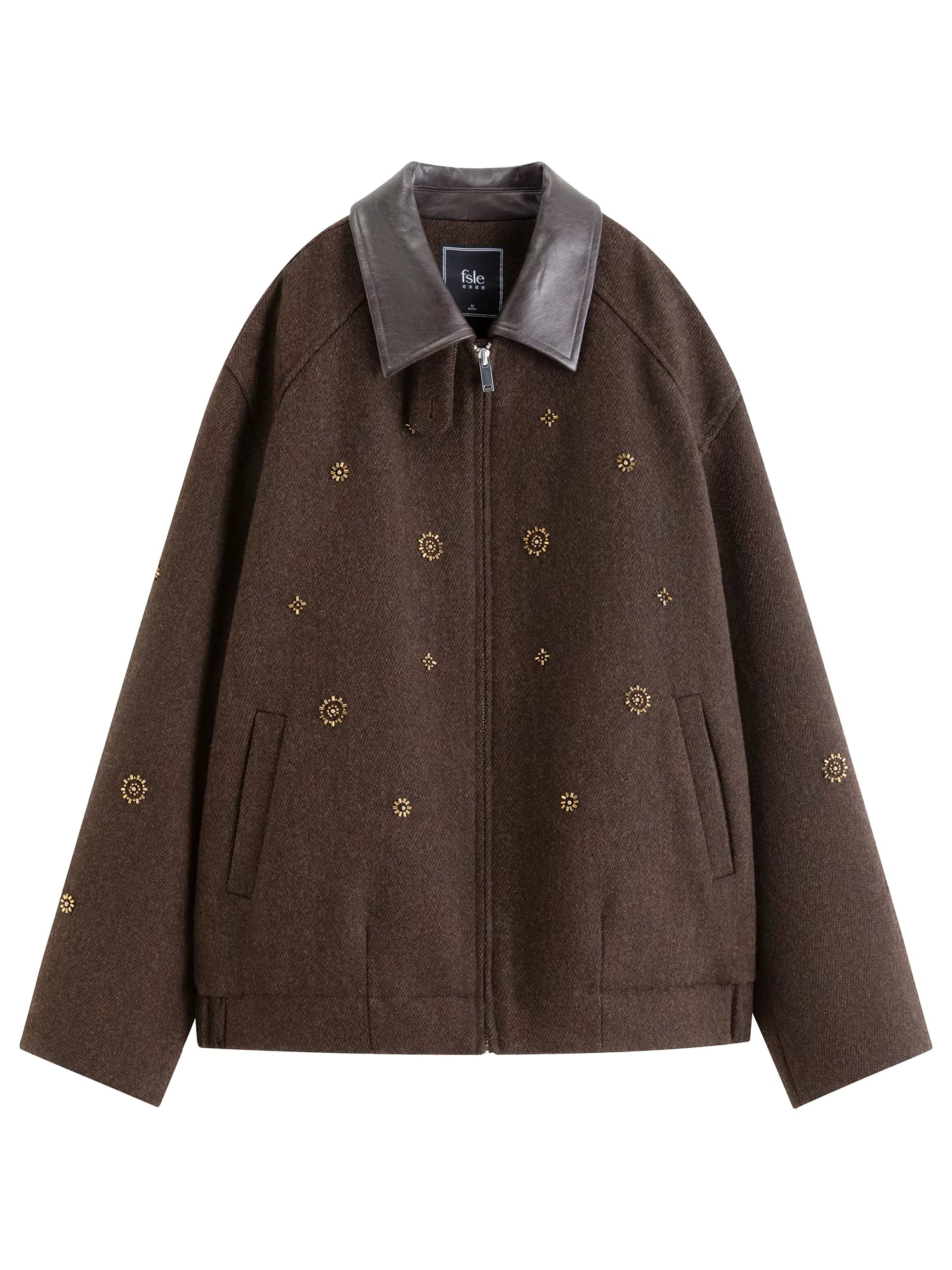 【Premium Series】Wool Embroidery Patchwork Tweed Coat Women 2025 Winter New Jacket Turn Down Collar