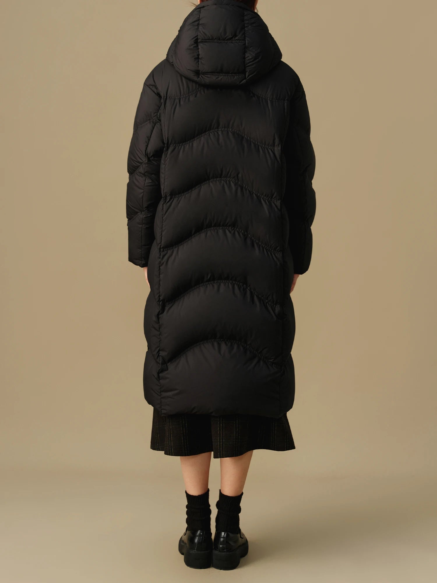 DUSHU 215-236G Filling Amount Simple Elegant High-end Long Down Jacket 2024 Winter New Cold Resistant Jacket 24DS84032