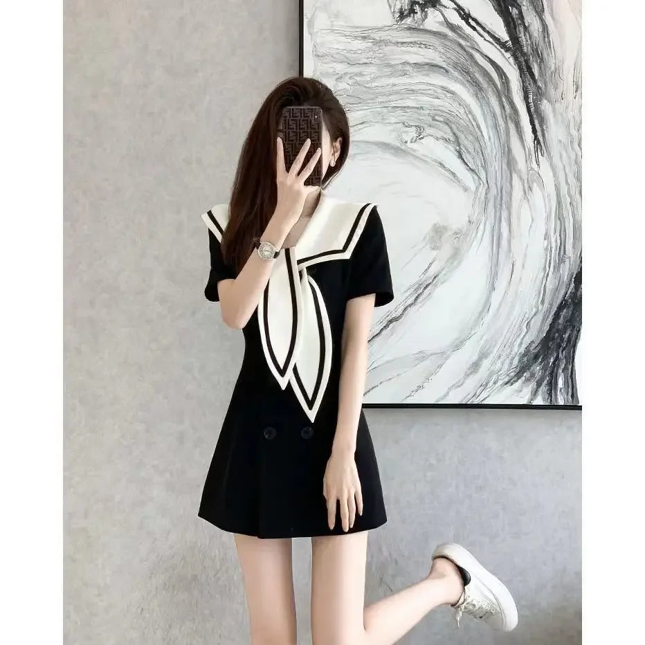 Black Short Women's Dress Mini Female Dresses Curvy Vintage One-piece 2024 Fashion G Korean Style Elegant Luxury Sensual Sexy X
