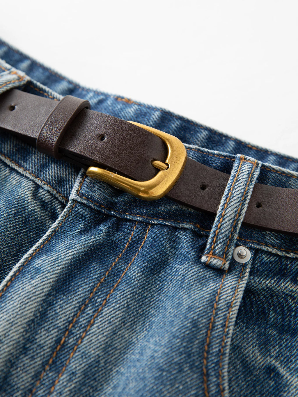 FSLE【Premium Series】New Women Retro Loose Flare Jeans High Waist Vintage Denim Pants Autumn Wide Leg Y2K Streetwear With Belt