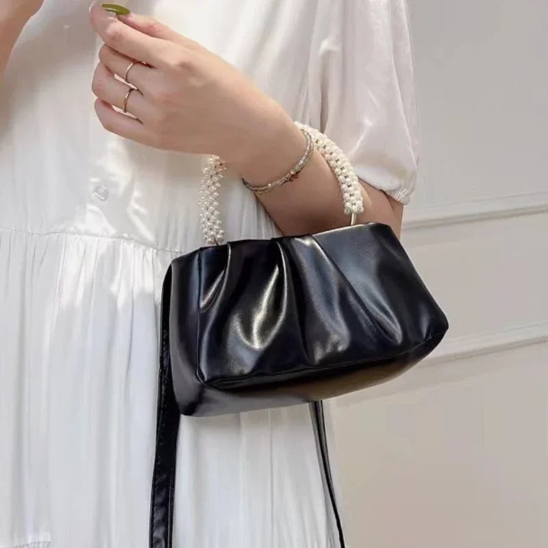 Fashion Pearl Handle Women Dinner Clutch Purse Handbags Luxury Design Ladies Square Shoulder Bags Female Small Messenger Bag