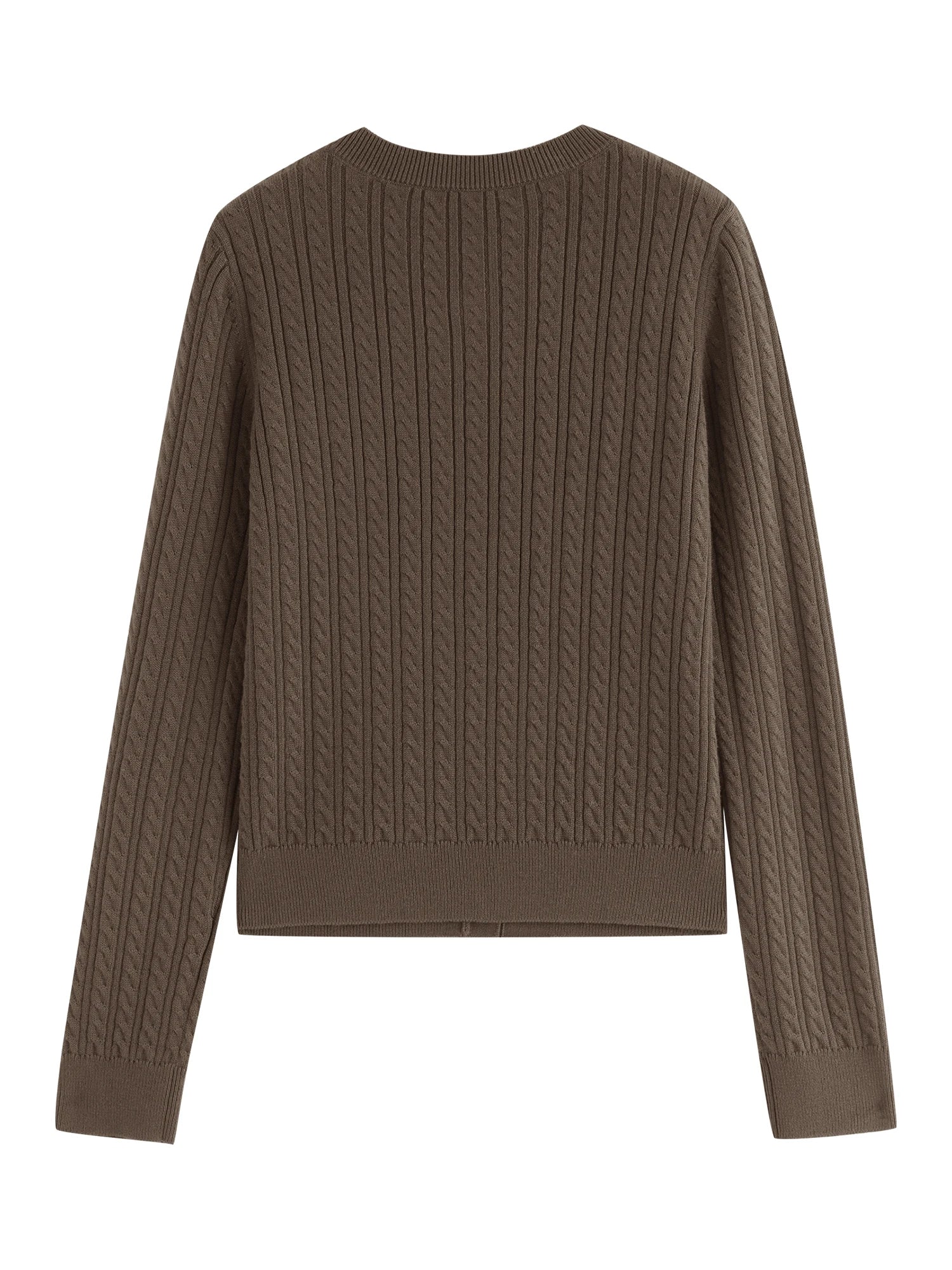 ZIQIAO Petite Women Retro Brown MIU-Style Round Neck Knit Open Cardigan 2025 Autumn New Style Layerable Knit Sweater