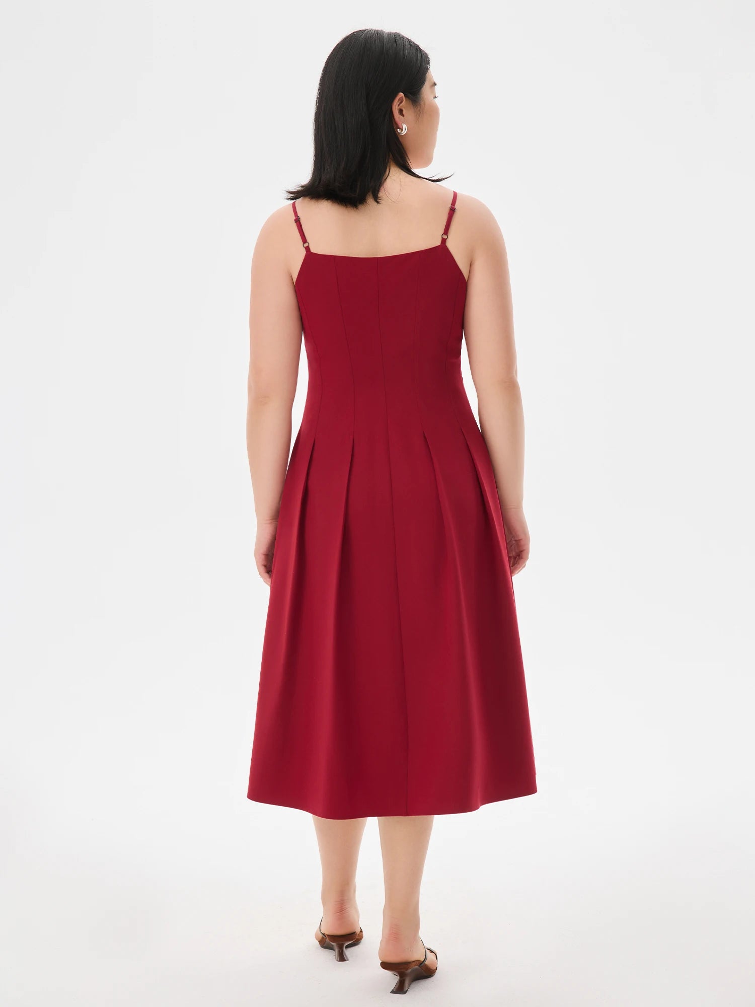 DUSHU 2025 Summer Women's Origami Collar Maxi Dress - Convertible Dual Silhouette & Waist-Emphasizing Elegance