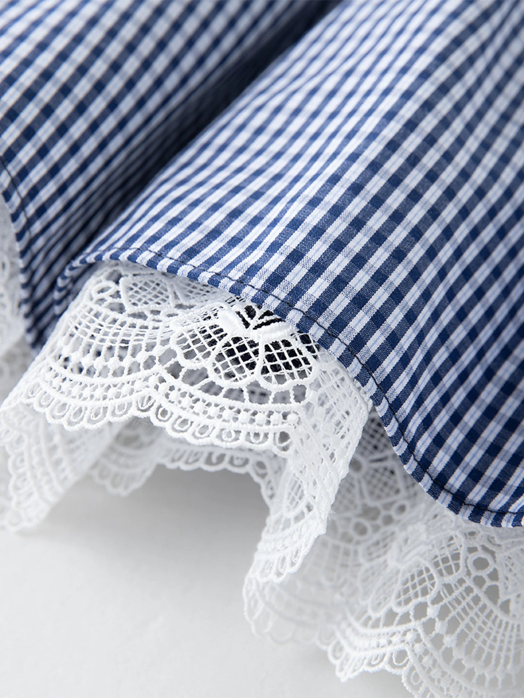 FSLE Blue Plaid Shirt Skirt Set For Women 2025 Autumn New Arrival Long-sleeved Lace Chic Blouse Y2K Skirt