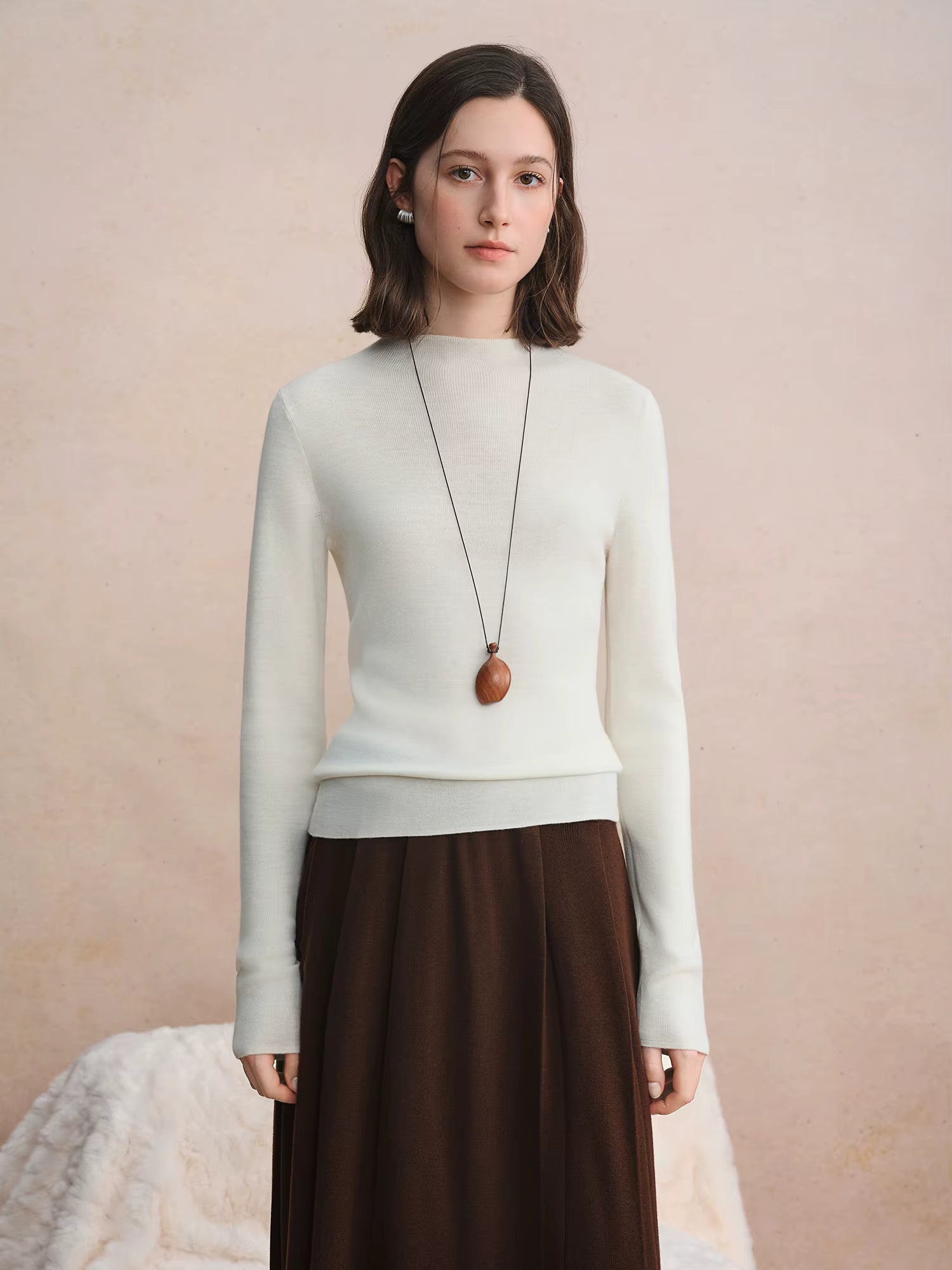 Women's Thermal Wool Blend T-Shirt 2025 Winter Warm Long Sleeve Knitted Base Layer Top Multi-Color Casual Comfortable