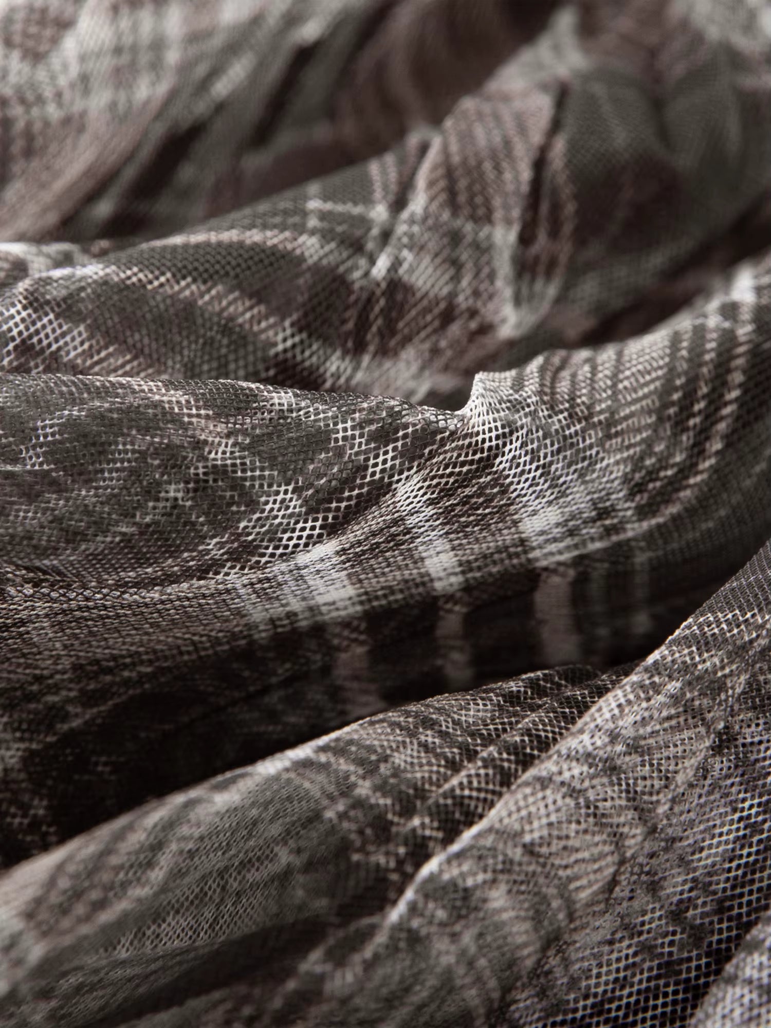 Retro Plaid Mesh A-line Skirt for Women New Spring Style for 2026 Flowing Draped Skirt Ankle-length Streetwear Citywalk Ins