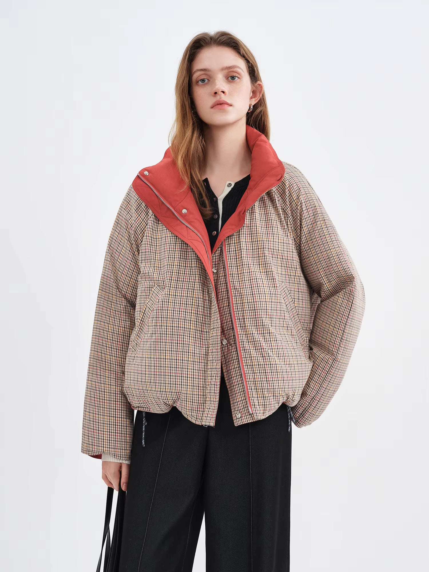 Double-sided Reversible Standing Collar Down Coat Women Crafted with Premium 90% White Duck Down Winter 2025 New Arrival