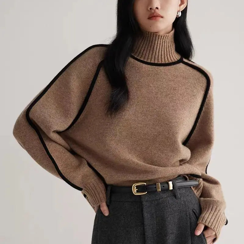 Korea Winter New Reviews Many Clothes Women'S Sweater Turtleneck Pullovers Solid Women'S Clothing Knitwear Long Sleeved Top