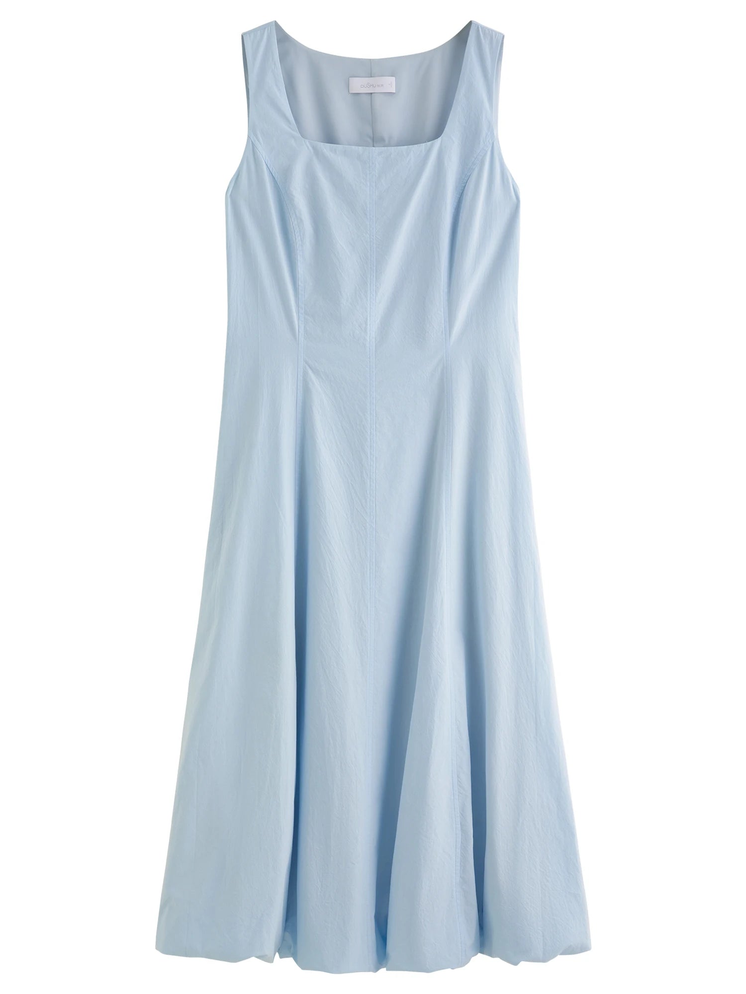 DUSHU Plus Size Women Sleeveless Vest Long Dress 2025 Summer New French Elegant Temperament High Waist Strappy Dress