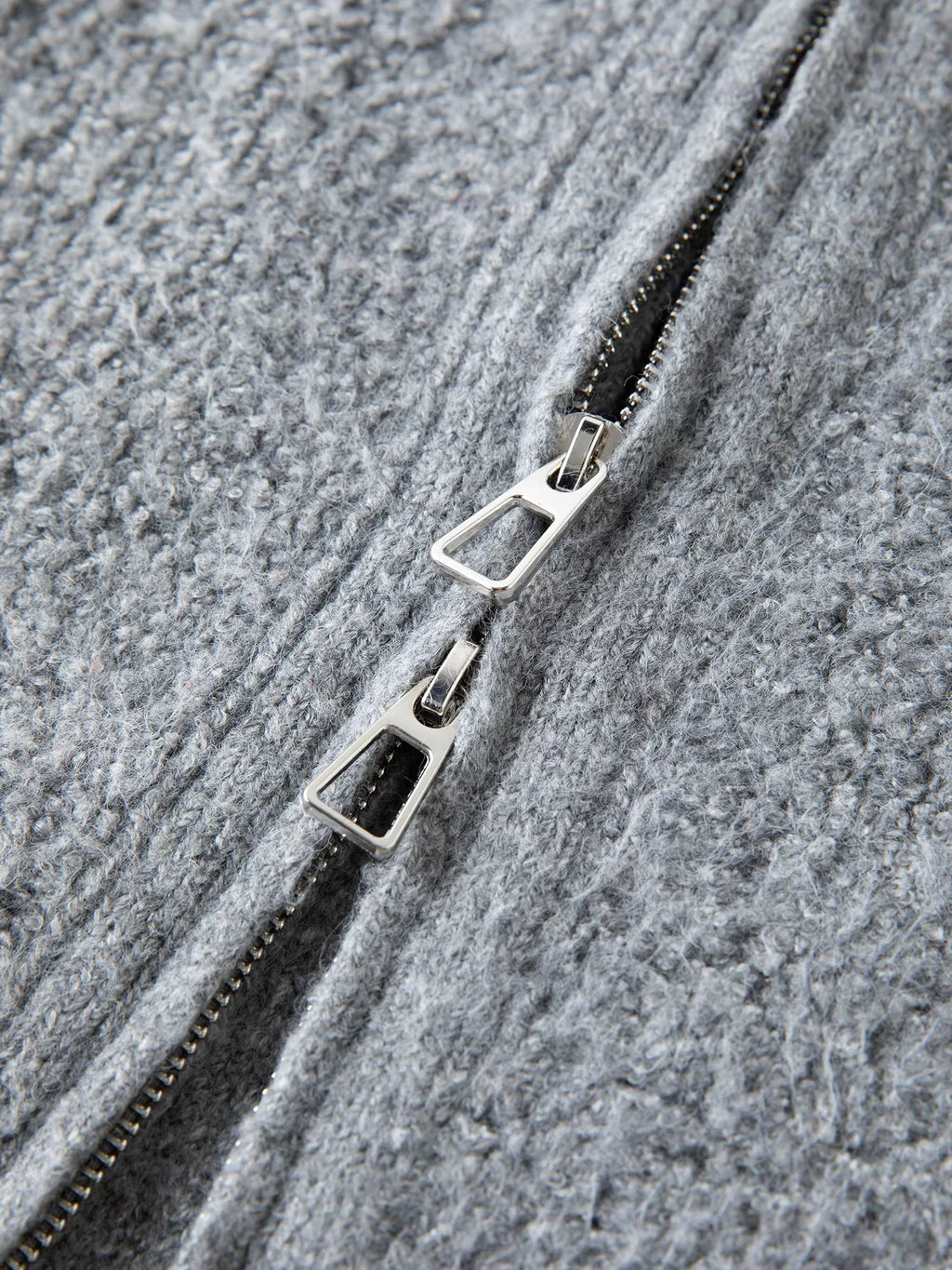 2025 Winter Women's Grey Preppy Style Wide Notch Lapel Knit Cardigan - Casual Commute Open Front Sweater for Daily Elegant