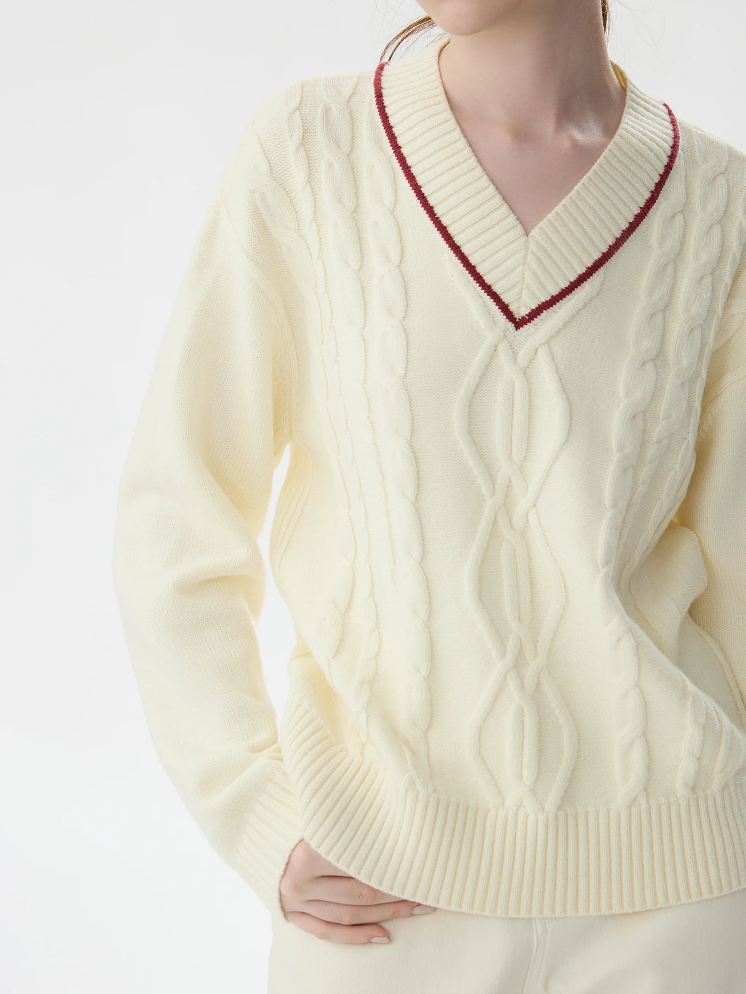 FSLE Office Lady College Solid Color Twisted Flower Pullover Knitted Sweater 2024 Winter Outfit New Interior Sweater 24FS14397