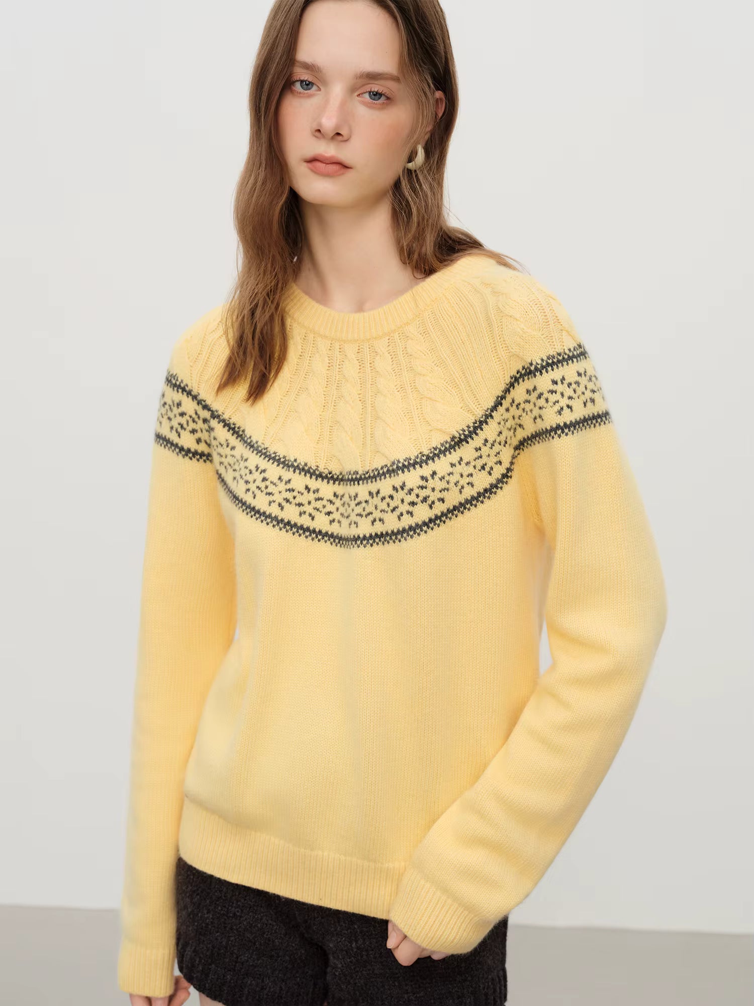 Christmas Retro Fair Isle Color Block Knit Sweater Women 2025 New Winter Round Neck Pullover Cozy Y2K Holiday Fashion Gift