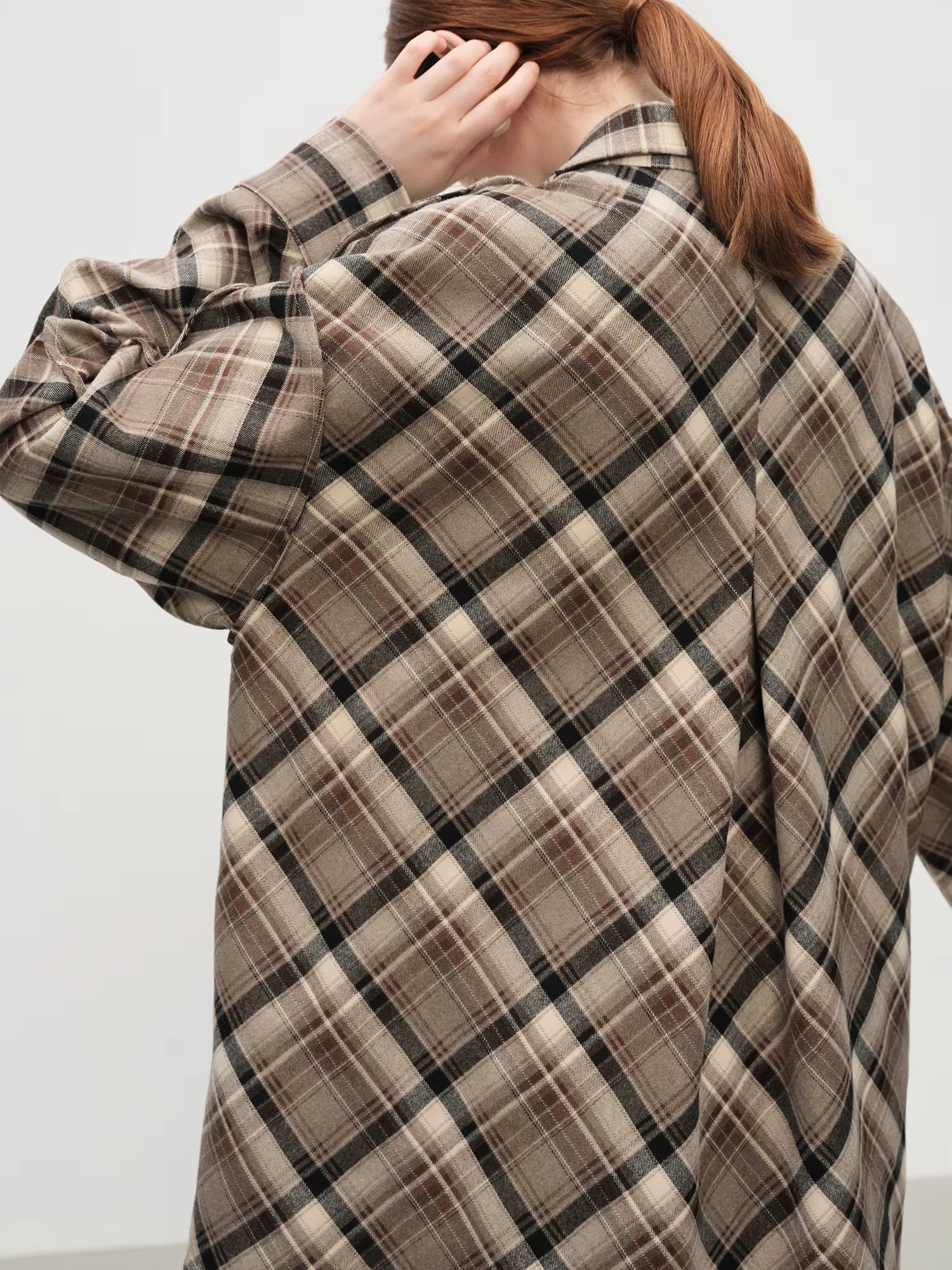 Retro Plaid Design Shirt Women 2025 Winter New Color Button Lapel Top