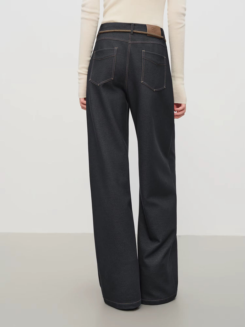 【Premium Series】Original Color Straight Wide-leg Brushed Jeans for Women Winter 2025 New Style Ins Simple Design All-match