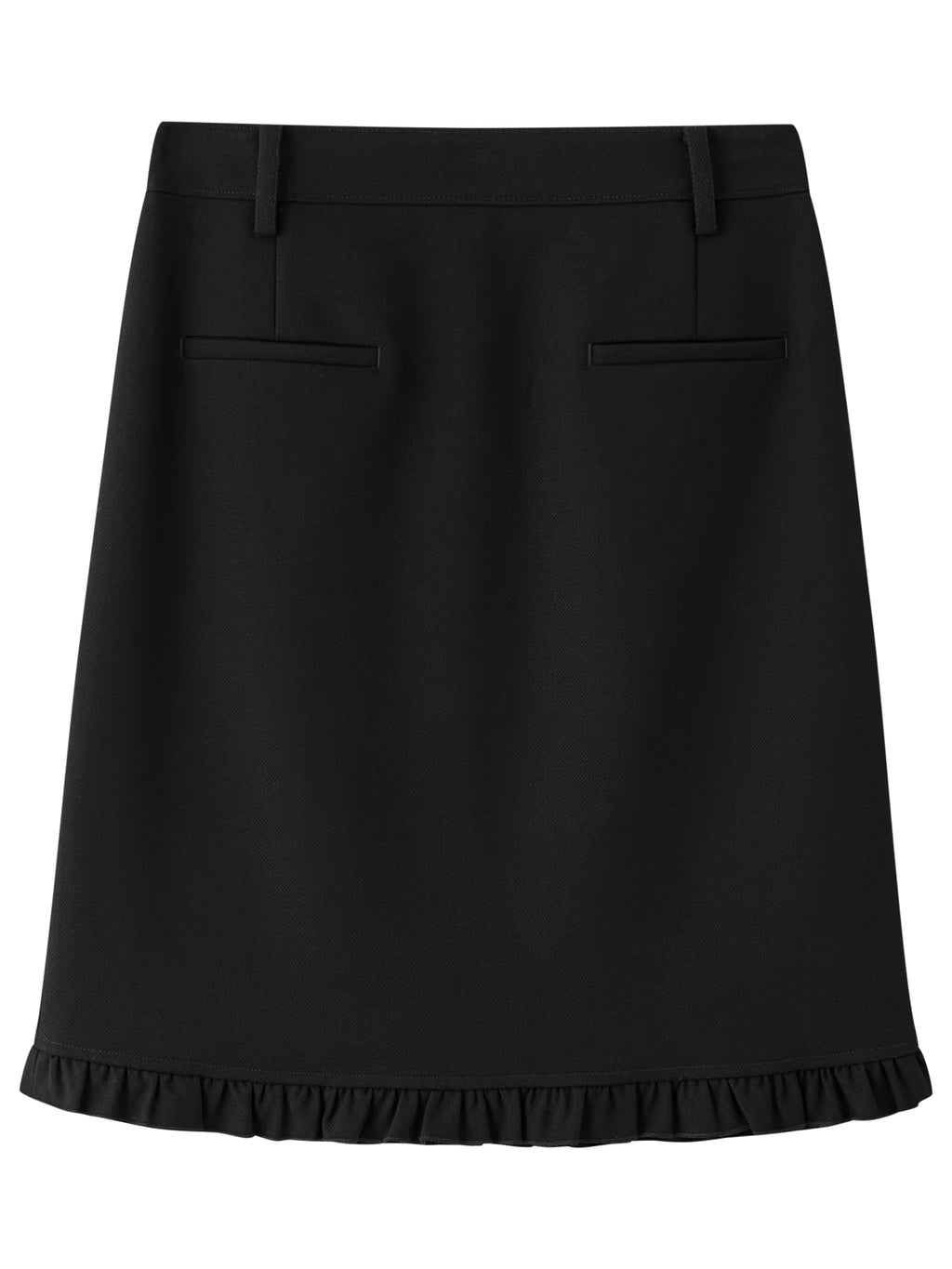 Elegant Design Ruffled Hem Flattering A-Line Half Skirt Winter Autumn 2025 New Arrival Skirt Black Knee High Office Skirts