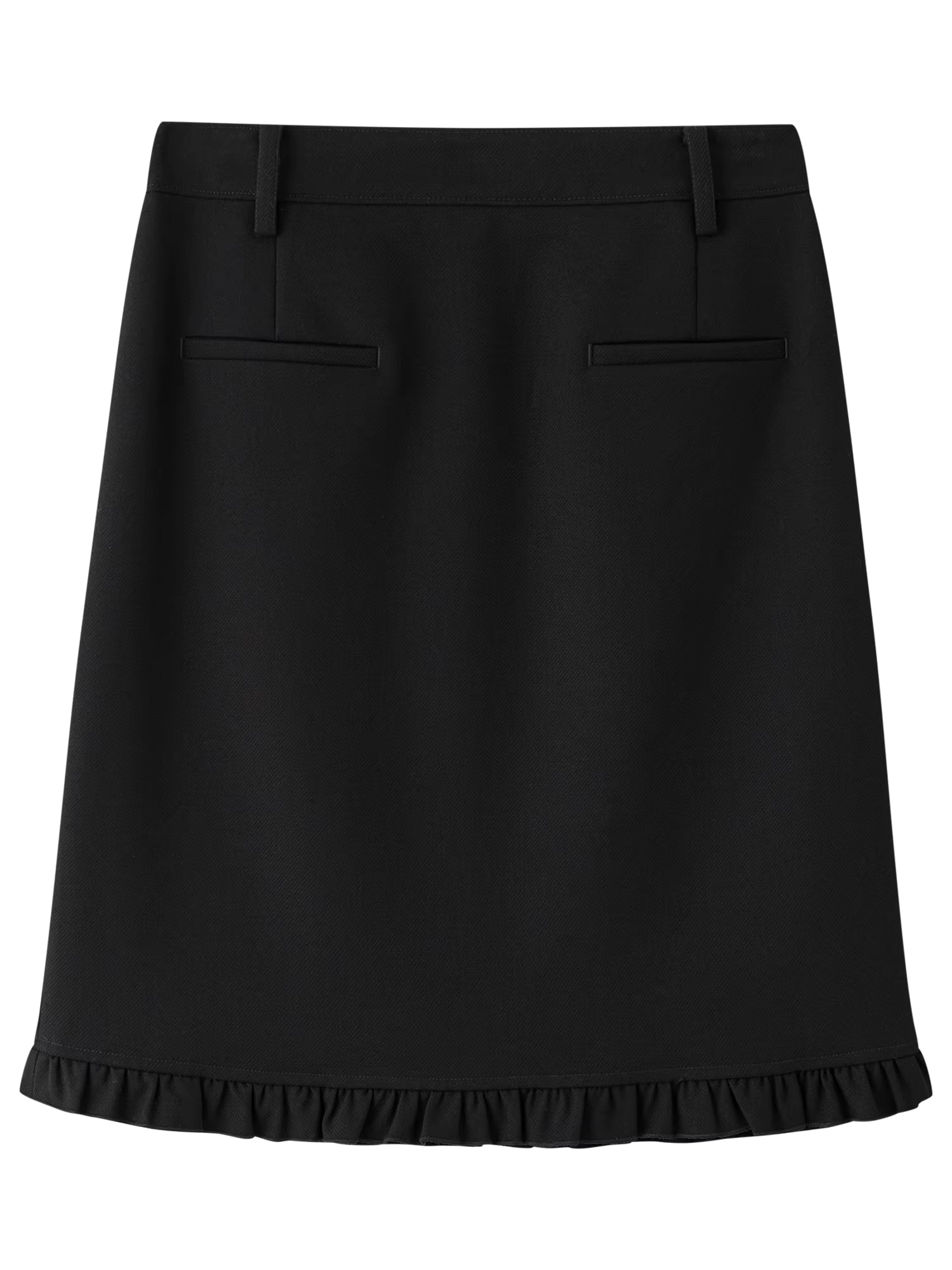 Elegant Design Ruffled Hem Flattering A-Line Half Skirt Winter Autumn 2025 New Arrival Skirt Black Knee High Office Skirts