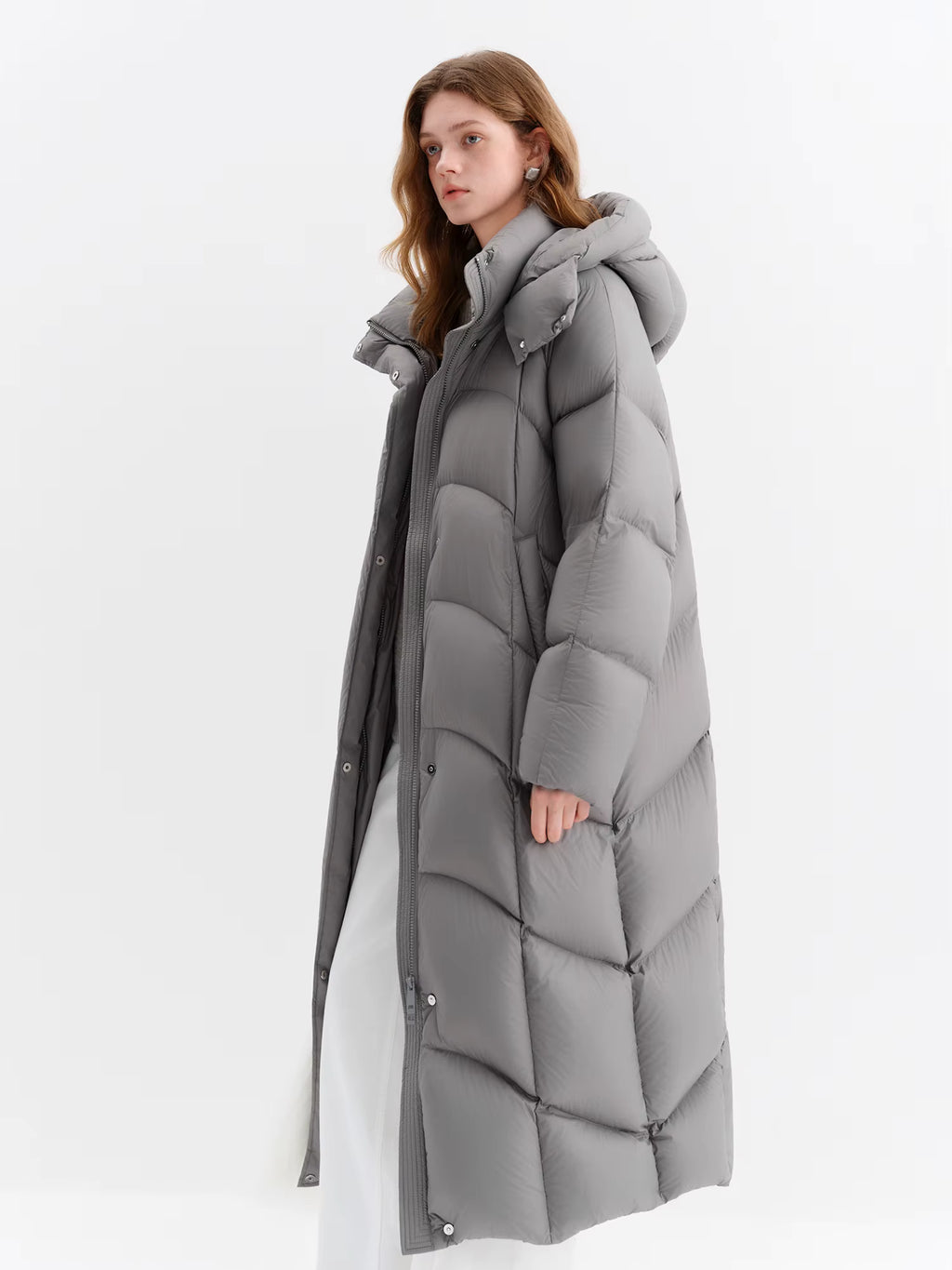 【Premium Series】Women Stylish Hooded Long Winter Parka White Goose Down 2025 New Arrival High-Fill Down Outerwear Coats