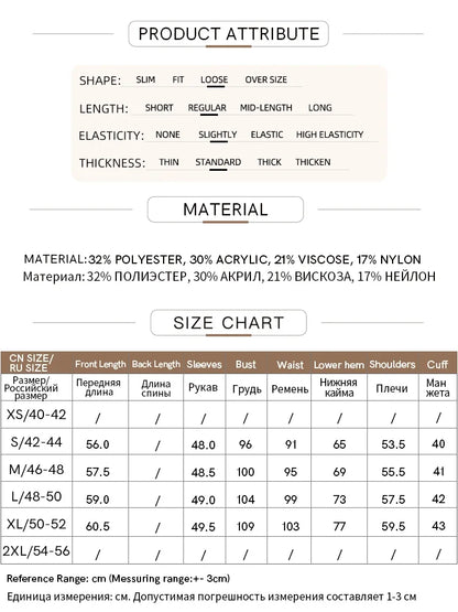 Amii Minimalism 2024 Autumn Sweaters for Women New Commuter Retro Mock Neck Flared Sleeve Loose Knitted Cozy Pullovers 12443180