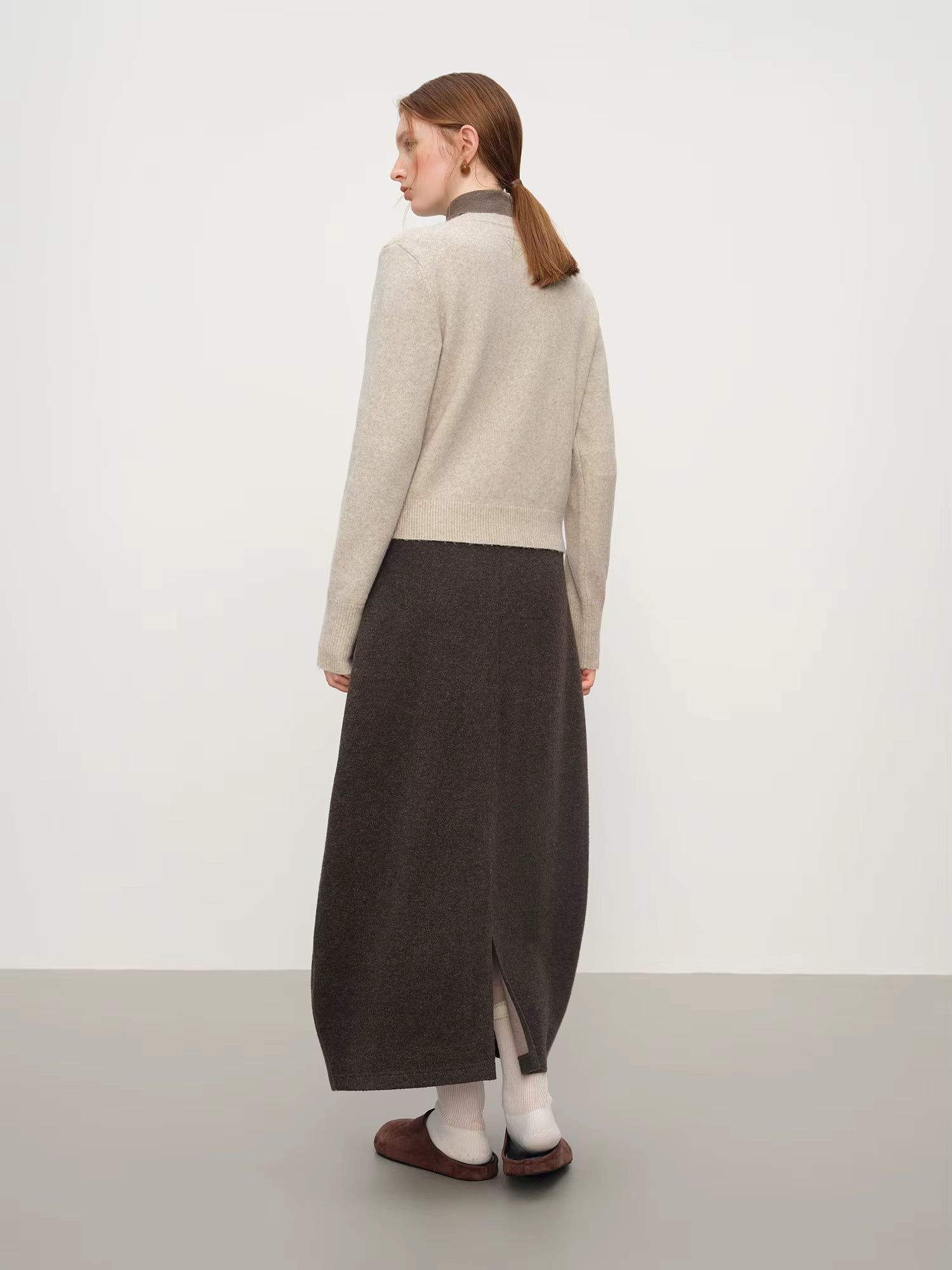 Autumn French Retro Round Neck Wool Blend Knit Cardigan Women 2025 Winter New Arrival Versatile Open Front Coatigan Chic