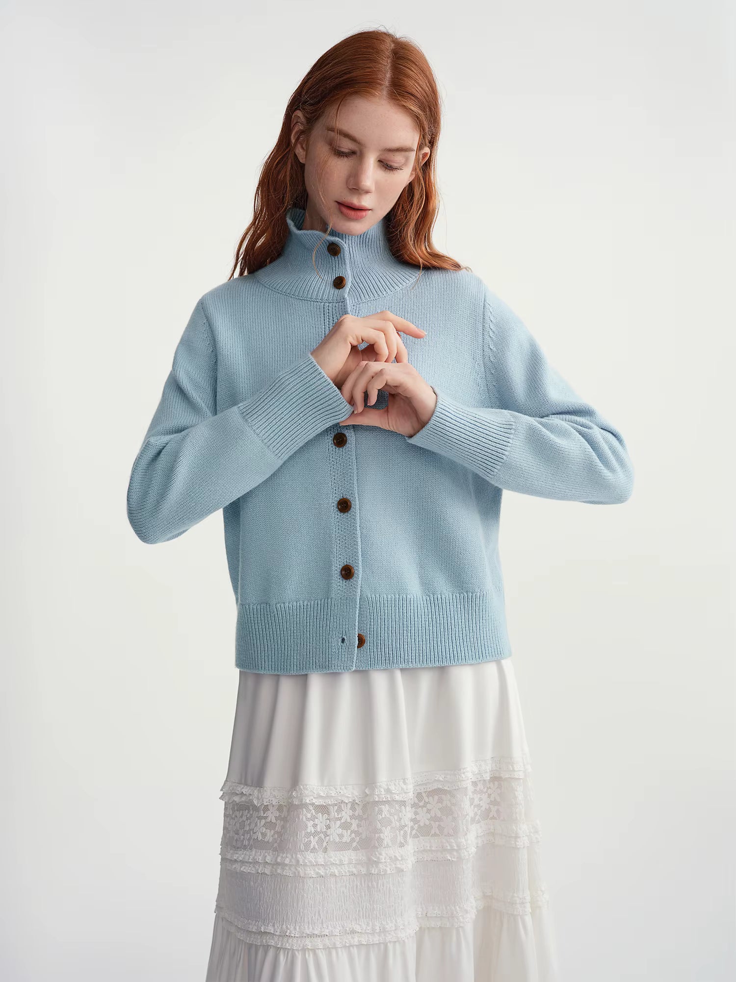 Simple Wool Knitted Cardigan Women 2025 Winter Multi Candy Color Ribbed Sweater Stand Collar Soft Warm Ins BF Tops Casual