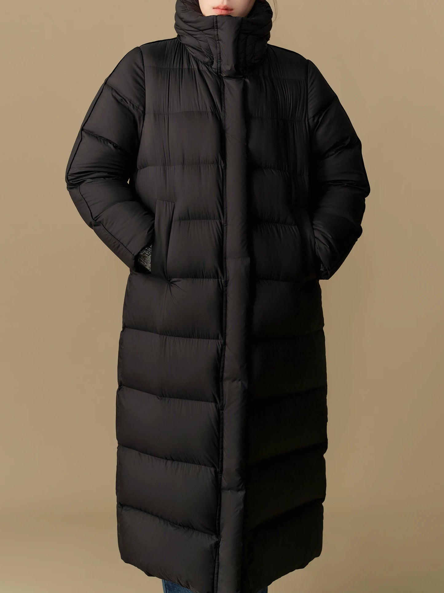 DUSHU 251.9G Filling Amount Plus Size Long Down Coat High-collar Down Jacket 2024 Winter New Design Coat Without Hat 24DS84062