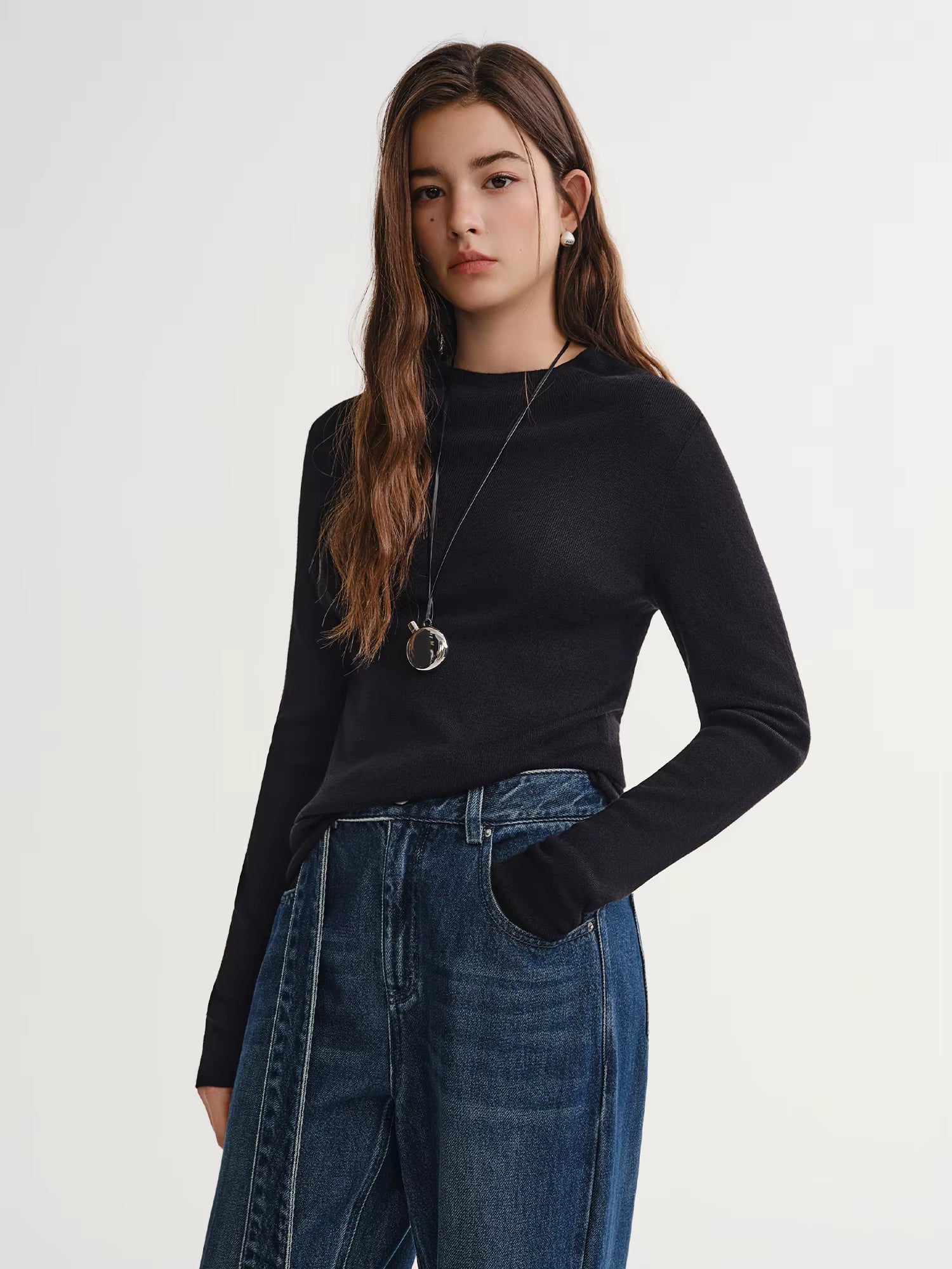 Women's Thermal Wool Blend T-Shirt 2025 Winter Warm Long Sleeve Knitted Base Layer Top Multi-Color Casual Comfortable