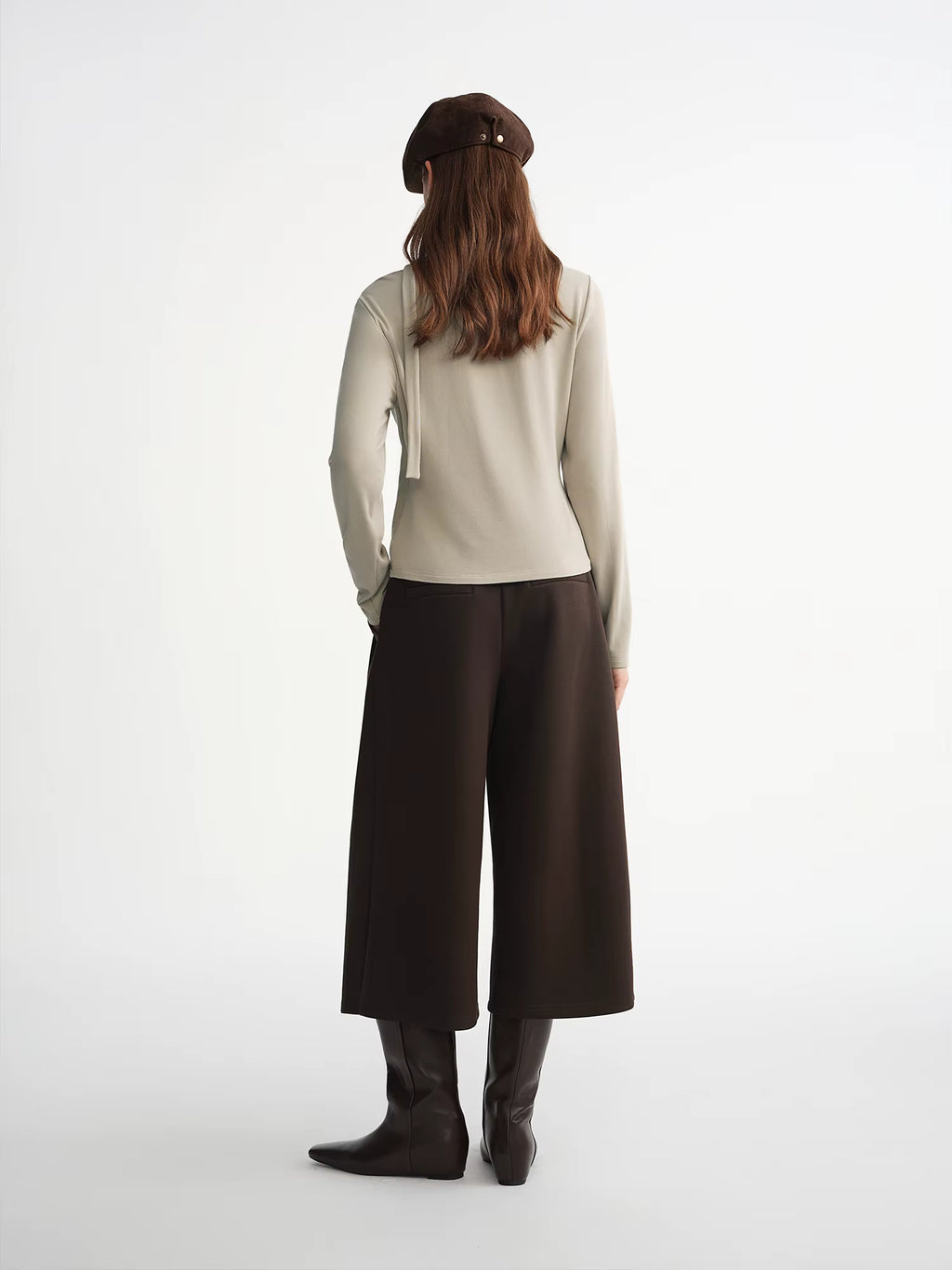 Plus-Size Women Layered Art Long-Sleeve T-Shirt with Floating Ribbon neckline Mock Two-Piece Slimming Top for Curvy Women