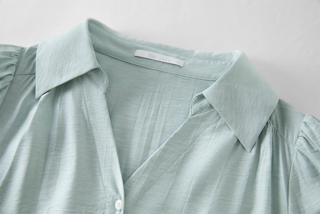 FSLE 2025 Summer French Style Dress Women's High Waist Vacation Dress Lapel Casual Elegant Midi Dress Trendy