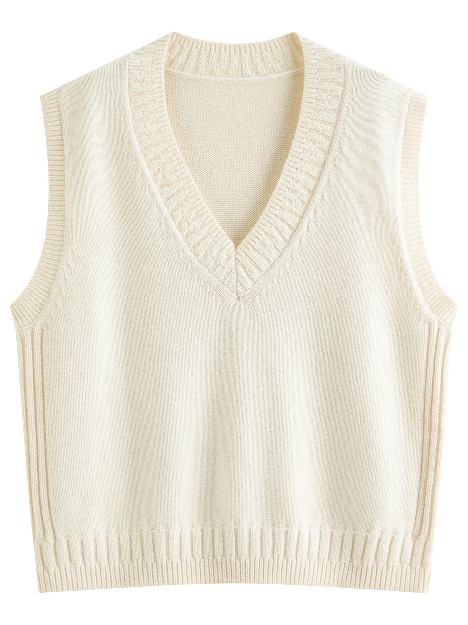 FSLE Women Autumn Winter 2025 New Arival Wool Knit V-neck Sleeveless Vest for Layering Outerwear Tops Tanks Design layered vest