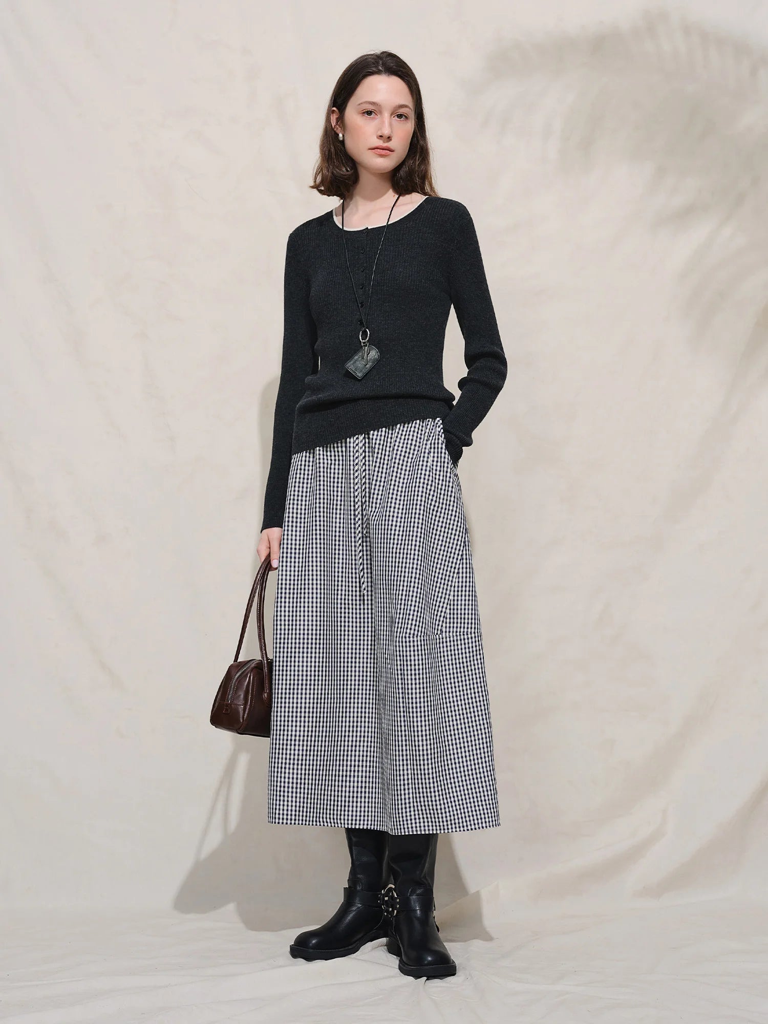DUSHU Plus Size Women Ribbed Knit Sweater 100% Merino Wool Slimming Casual Pullover Various Colors Fall Winter 2025 New Arrival