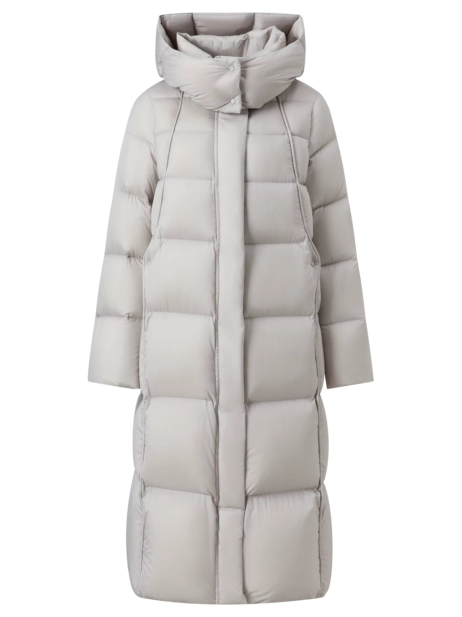 Puff Hooded Color Matching Knee-length Down Jacket Women's Winter 2025 New Cold-proof Warm Coats Simple Leisure