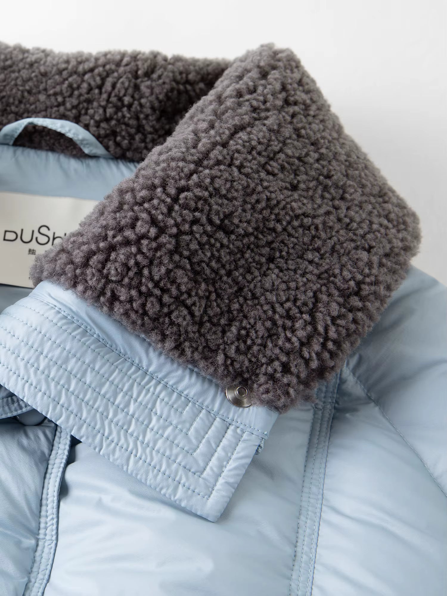 Furry Lapel Quilted White Duck Down Coats Women Casual Daily Retro Simple Loose Short Warm Coat Contrast Color Girlish BF