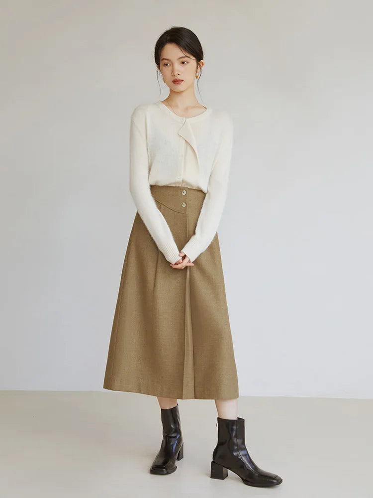 ZIQIAO Knitted Undercoat Petite Size 2022 Autumn Winter New Premium Sweater O-Neck Thick Women Loose Solid Sweater For Women