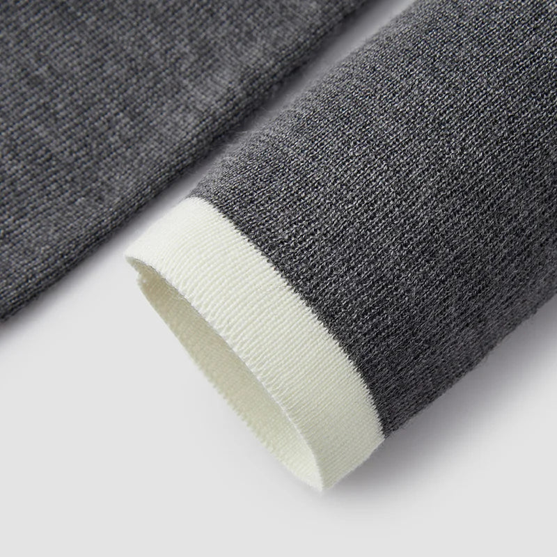 Semir Knitted Sweater Women Wool-Containing Round Neck Slim Fit Temperament 2024 Winter NewColorblock Sweater