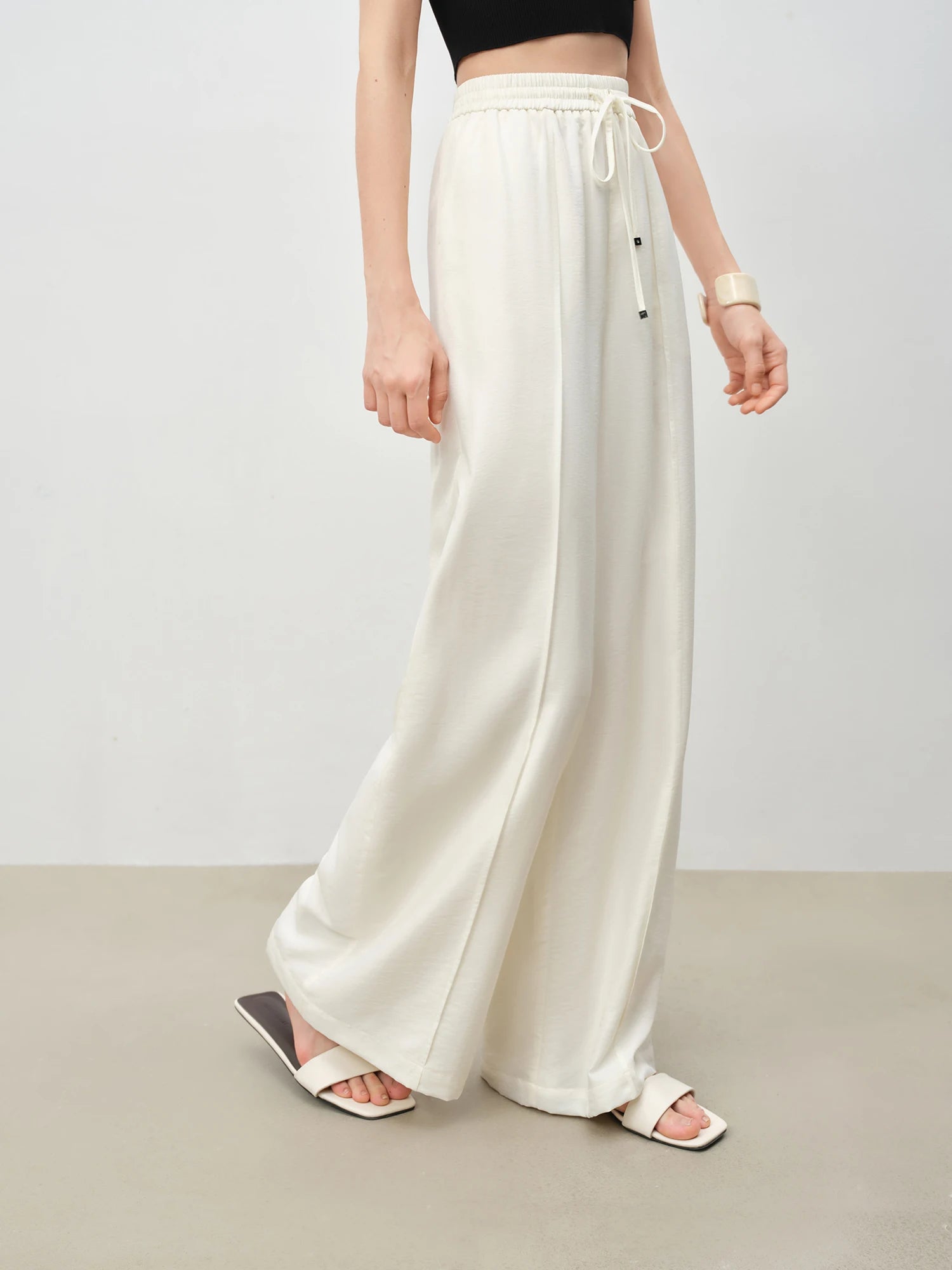 ZIQIAO Holiday White Design Tops and Pants Suits for Women 2025 Summer New Styles