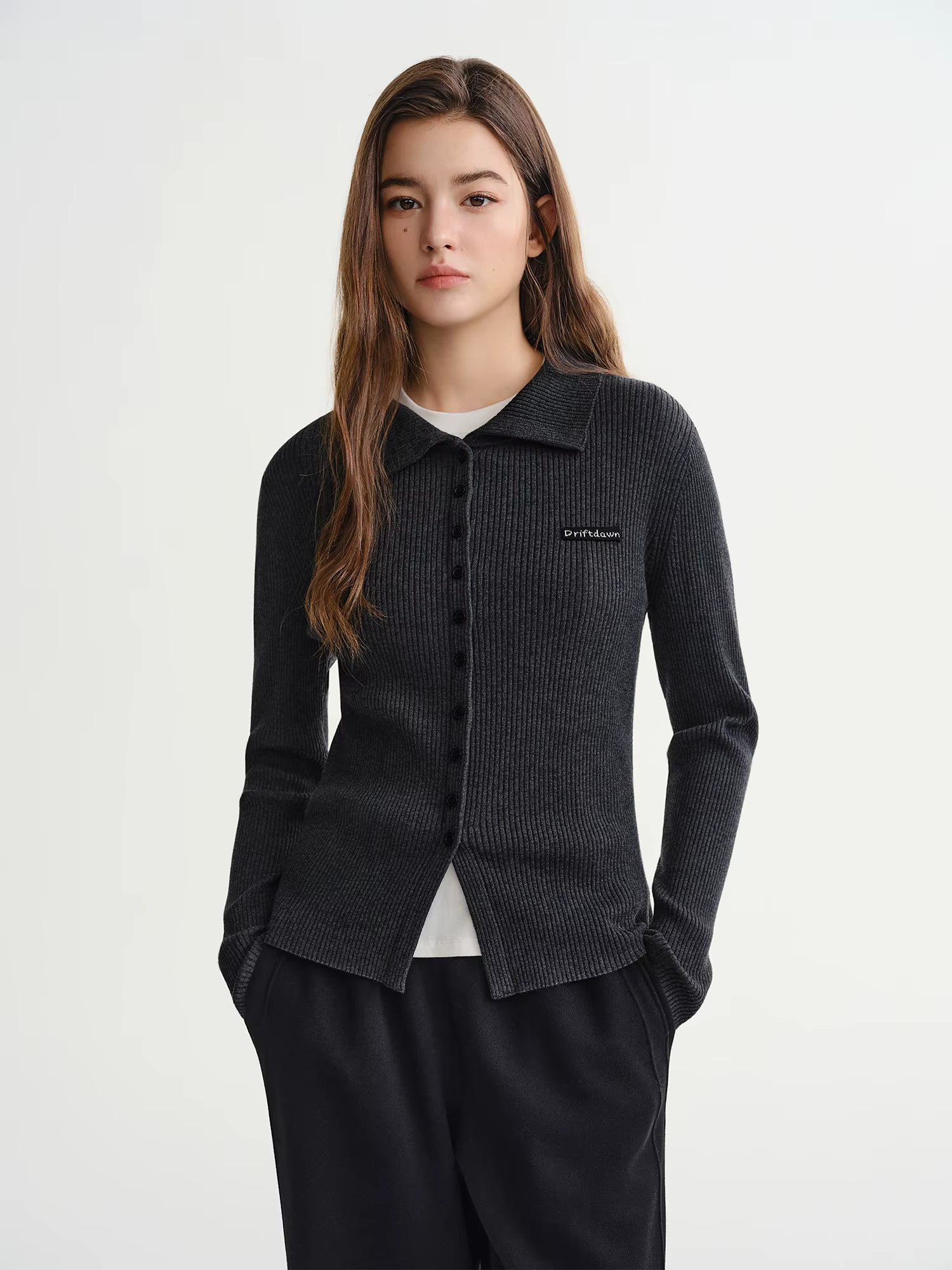 Simple Large Lapel Sweater 2025 Autumn and Winter New Slim-fitting Ribbed Top Long Sleeve Tops Casual Daily Cardigans Ins