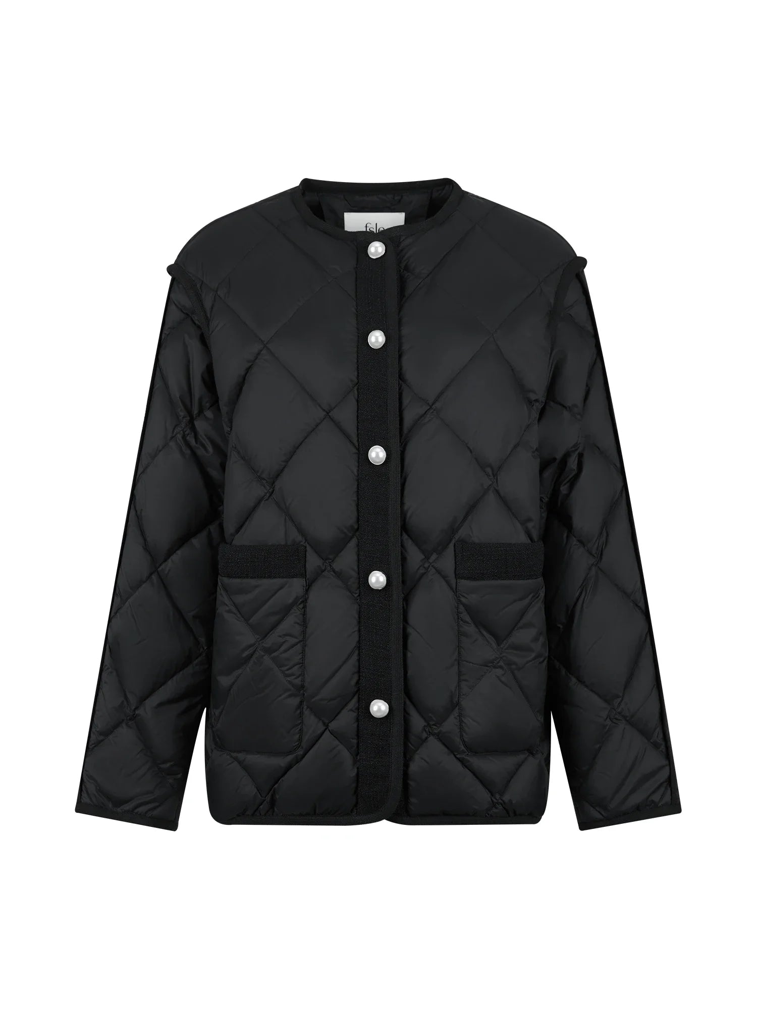 FSLE 105G Filling Amount Fashion Lattice Design Down Coat Jacket For Female Fall Winter 2024 New Loose Warm Jacket 24FS14052