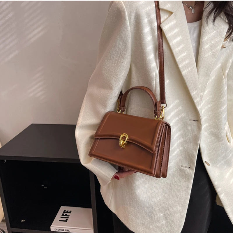 New Small PU Leather Crossbody Bags for Women 2023 Simple Totes Shoulder Bag Lady Luxury Brand Designer Handbags and Purses