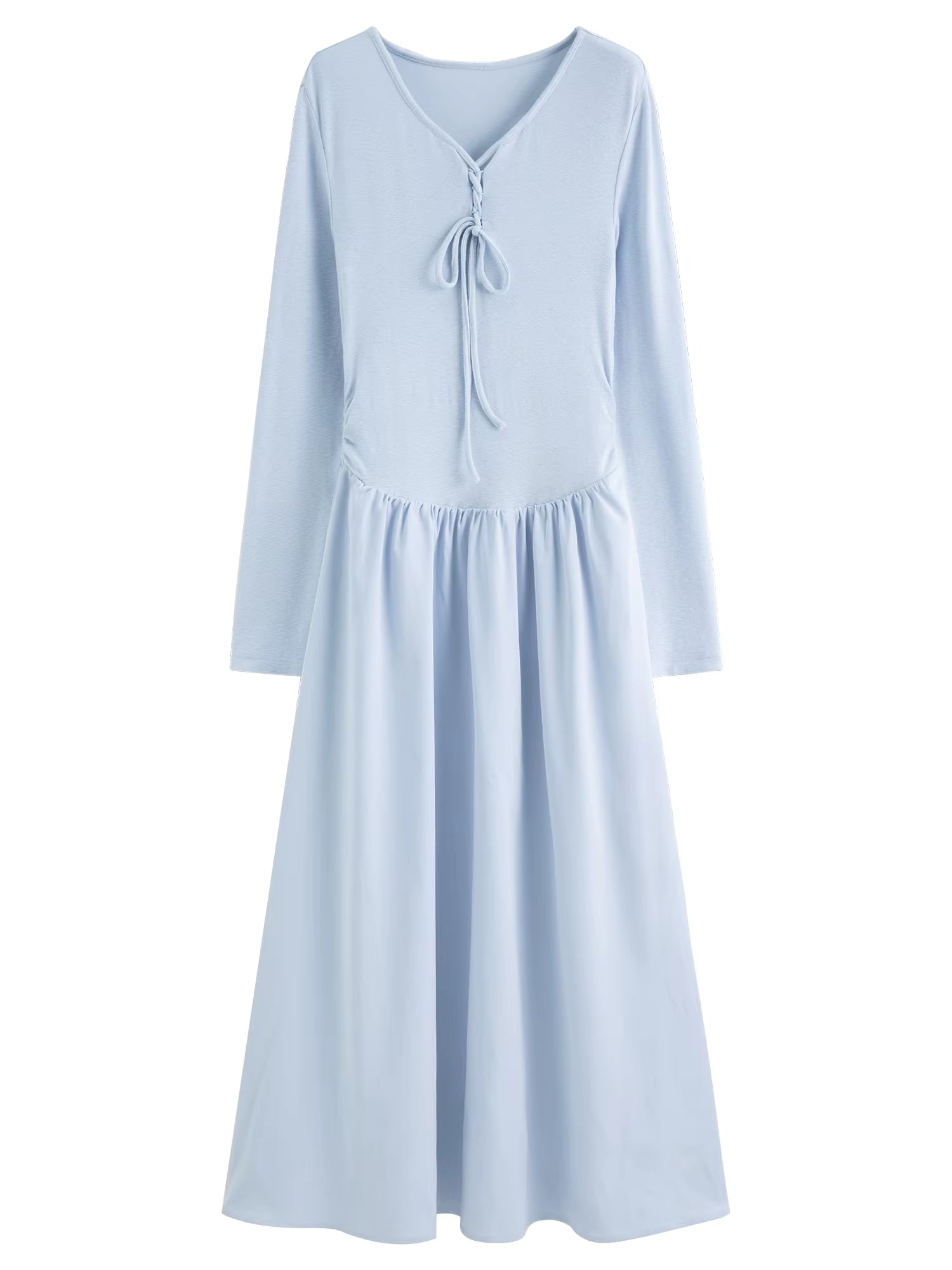 Elegant Autumn Party Dress Knit Patchwork Long Sleeves Dress for Women Fall Winter 2025 New Arrival Stretchy Inner Dresses